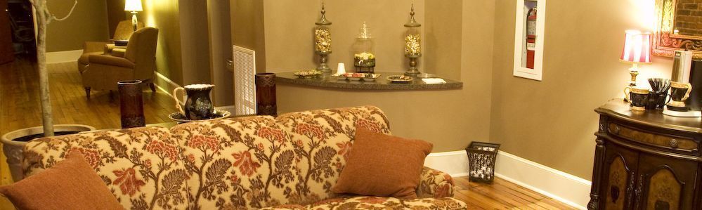 back waiting area on the first floor of the spa